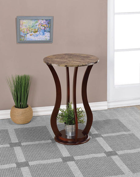 Rounded Faux Marble Top Accent Table 900926 - Ella Furniture