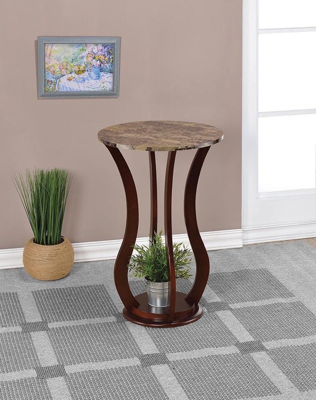 Rounded Faux Marble Top Accent Table 900926 - Ella Furniture
