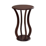 Espresso Cherry Wood Rounded Plant Stand 900934 - Ella Furniture