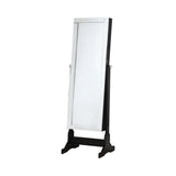 Cortez Storage Jewelry Cheval Mirror Black - Ella Furniture
