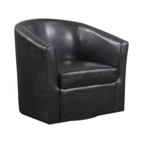 Turner Upholstery Sloped Arm Accent Swivel Chair Dark Brown - Ella Furniture