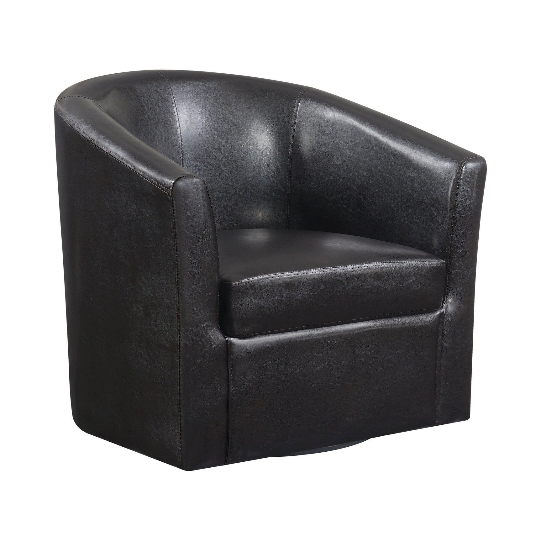 Turner Upholstery Sloped Arm Accent Swivel Chair Dark Brown - Ella Furniture