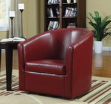 Turner Upholstery Sloped Arm Accent Swivel Chair Red - Ella Furniture