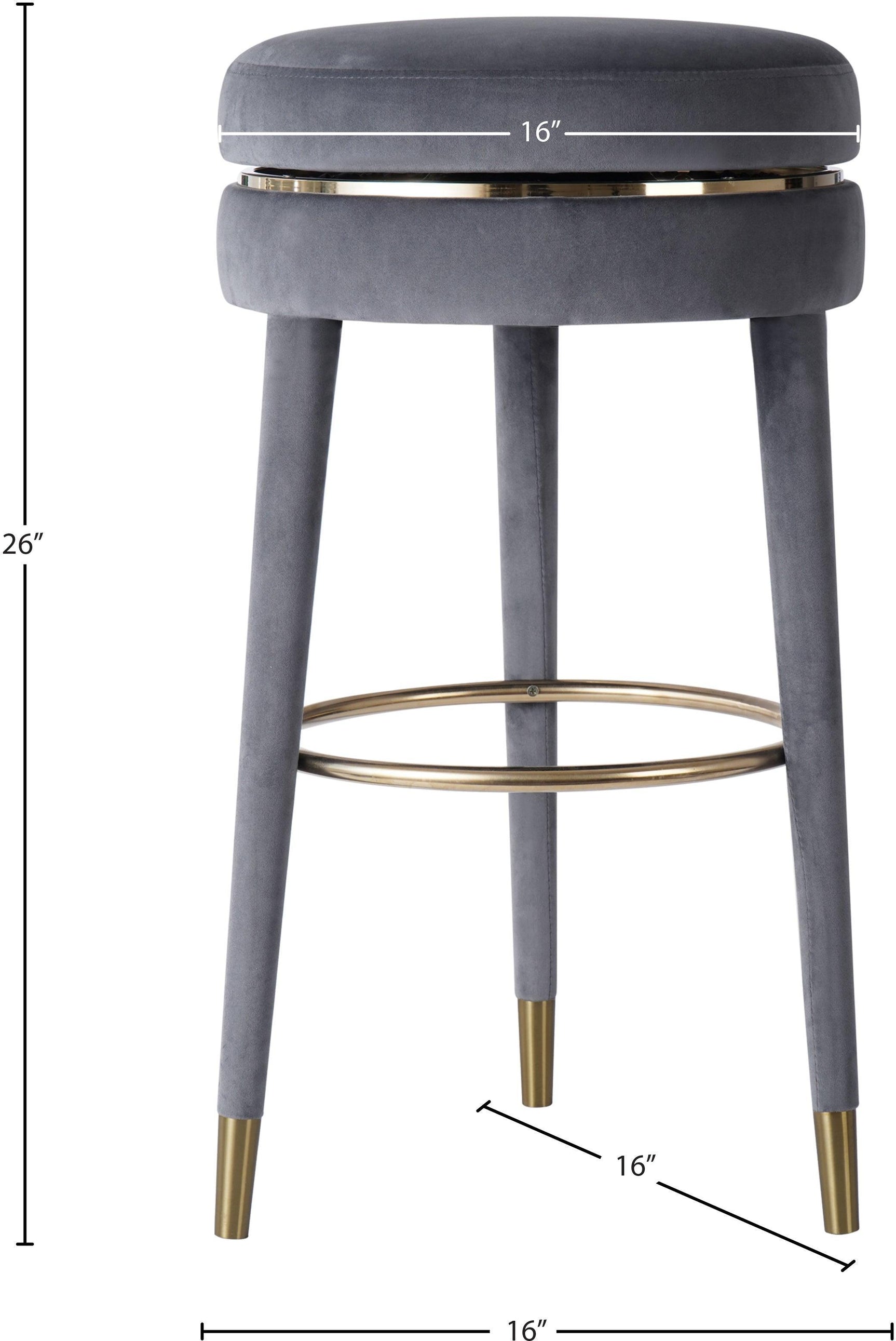 Coral Grey Velvet Swivel Counter Stool - Ella Furniture