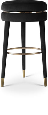 Coral Black Velvet Swivel Counter Stool - Ella Furniture