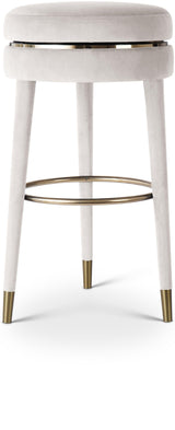 Coral Cream Velvet Swivel Counter Stool - Ella Furniture
