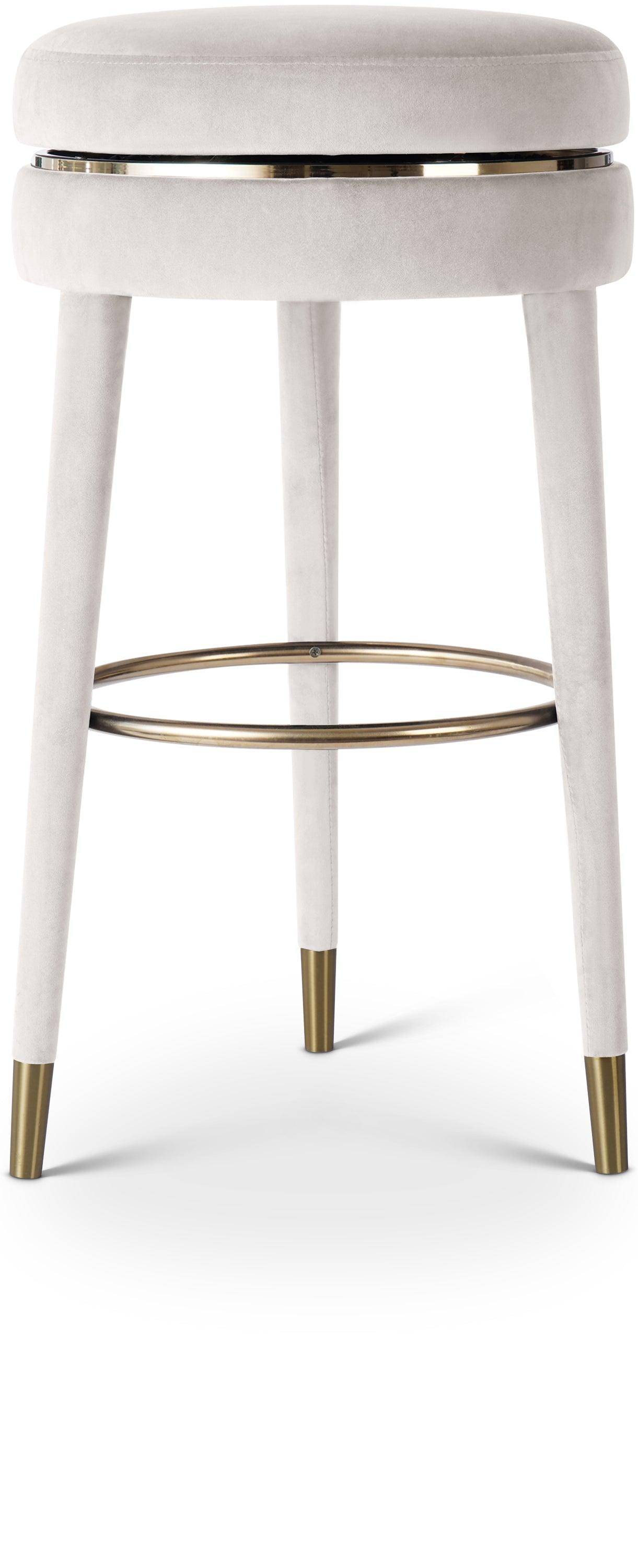 Coral Cream Velvet Swivel Counter Stool - Ella Furniture