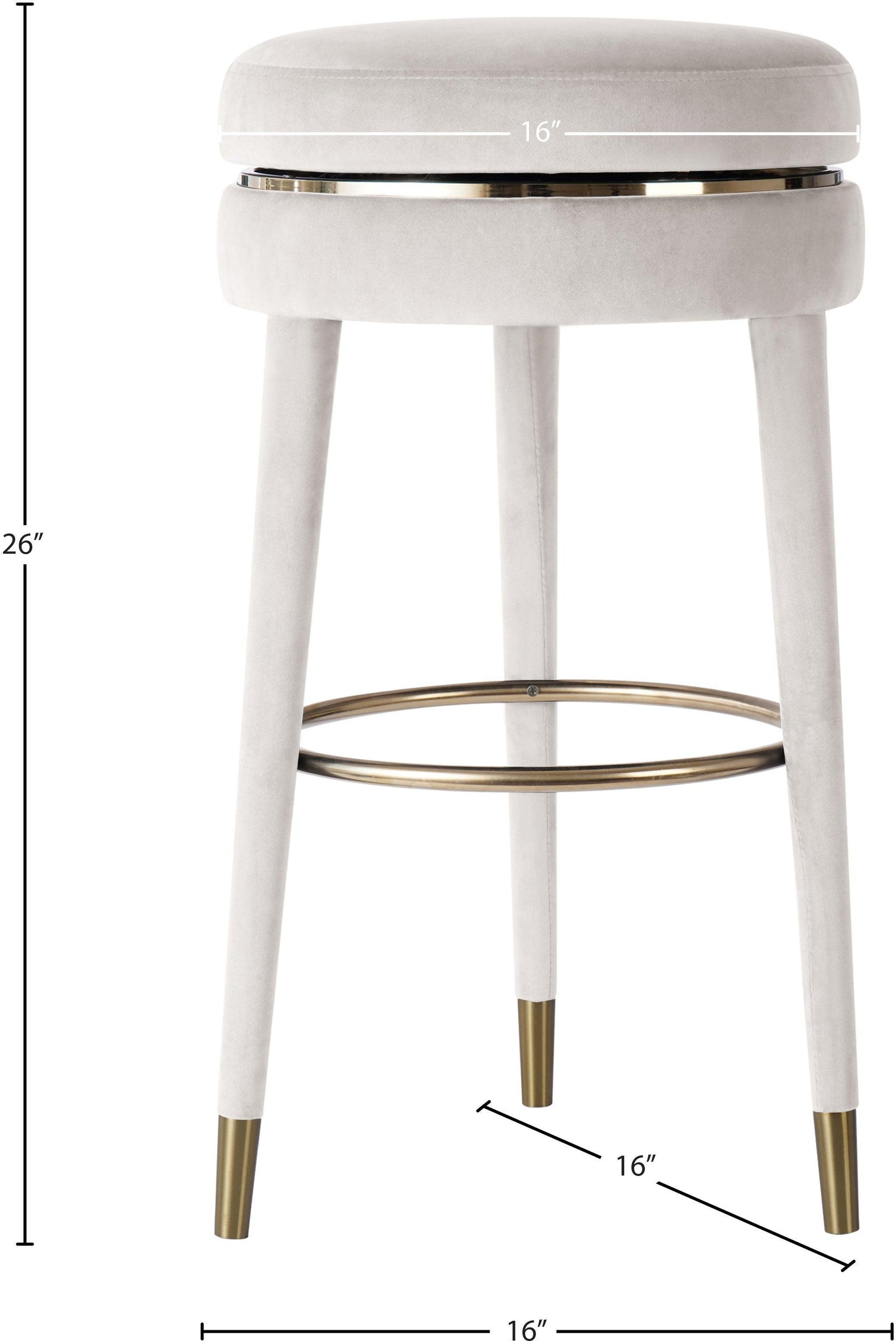 Coral Cream Velvet Swivel Counter Stool - Ella Furniture