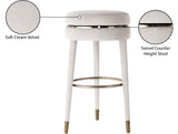 Coral Cream Velvet Swivel Counter Stool - Ella Furniture