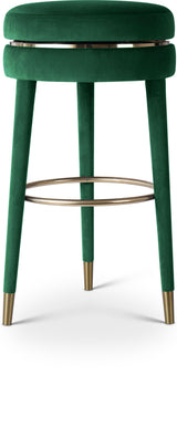 Coral Green Velvet Swivel Counter Stool - Ella Furniture