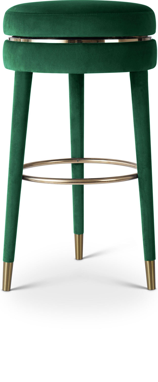 Coral Green Velvet Swivel Counter Stool - Ella Furniture