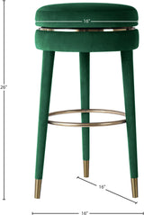 Coral Green Velvet Swivel Counter Stool - Ella Furniture