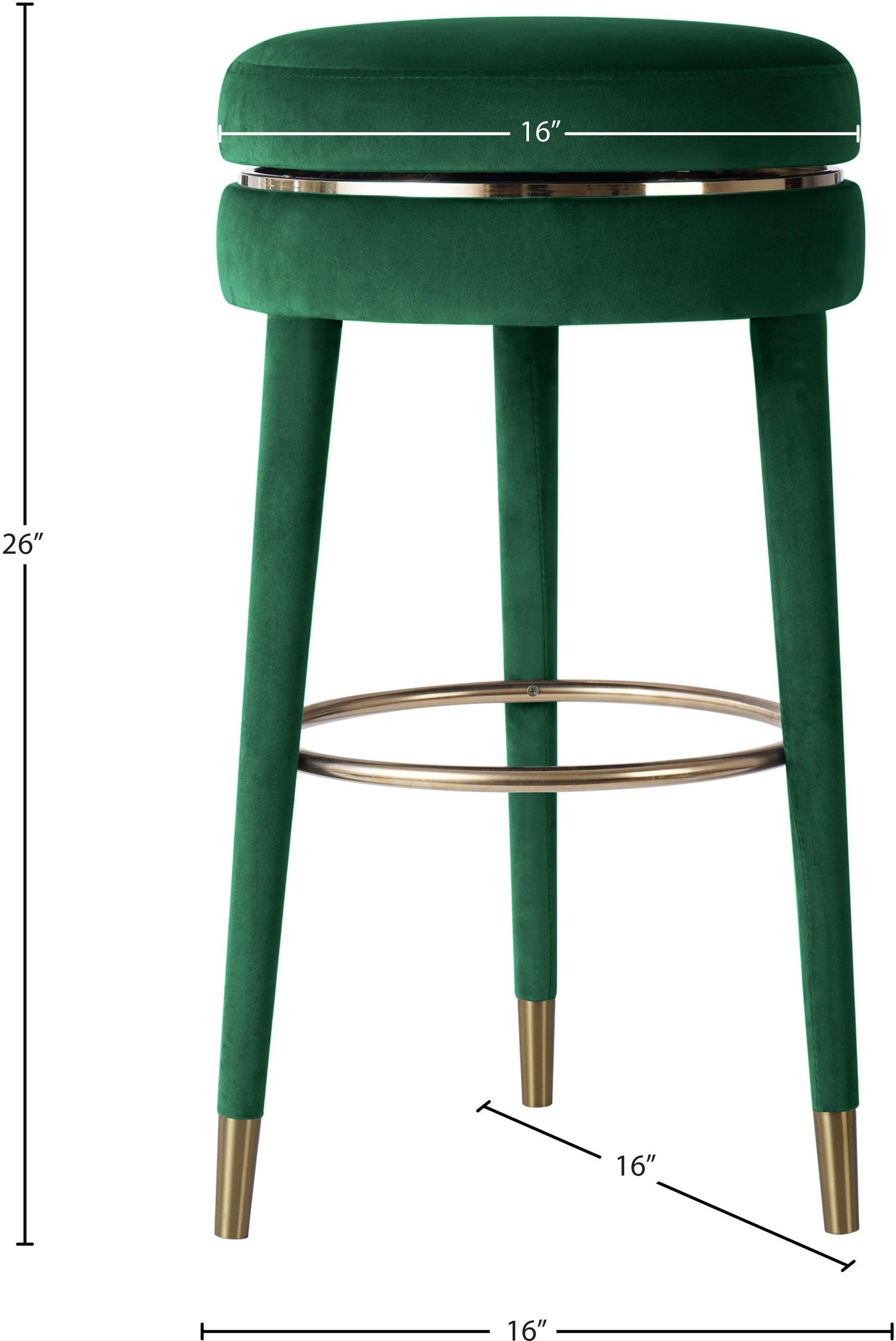 Coral Green Velvet Swivel Counter Stool - Ella Furniture