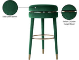 Coral Green Velvet Swivel Counter Stool - Ella Furniture