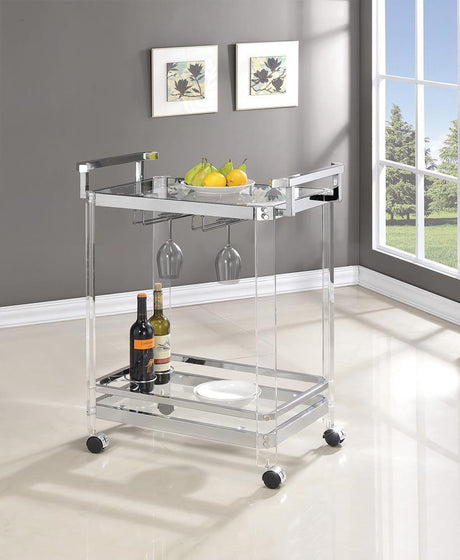 Chrome Serving Cart 902589 - Ella Furniture
