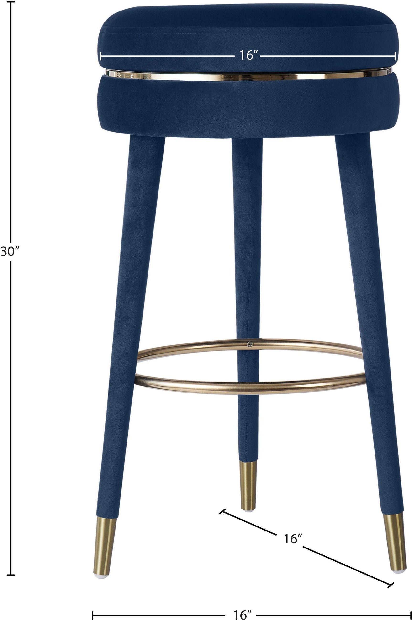 Coral Blue Velvet Swivel Bar Stool - Ella Furniture