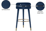 Coral Blue Velvet Swivel Bar Stool - Ella Furniture