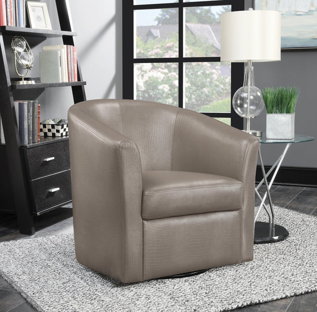 Turner Upholstery Sloped Arm Accent Swivel Chair Champagne - Ella Furniture