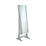 Elle Jewelry Cheval Mirror With Crytal Trim Silver - Ella Furniture