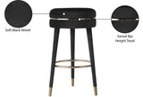 Coral Black Velvet Swivel Bar Stool - Ella Furniture