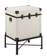 Nancy Accent Cabinet With Nailhead Trim White - Ella Furniture