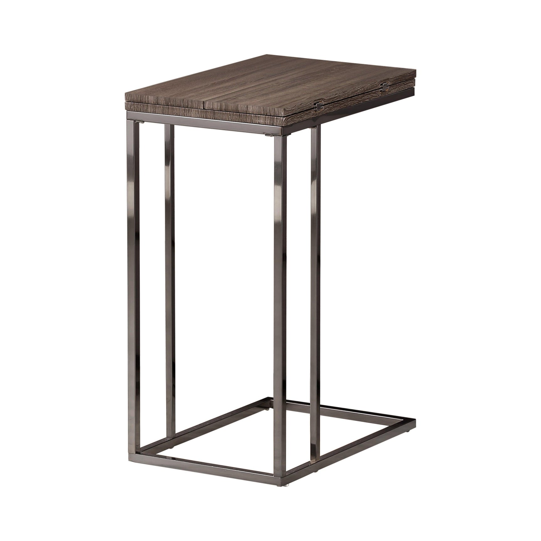 Pedro Expandable Top Accent Table Weathered Grey And Black - Ella Furniture