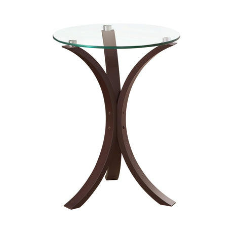 Edgar Round Accent Table Cappuccino - Ella Furniture