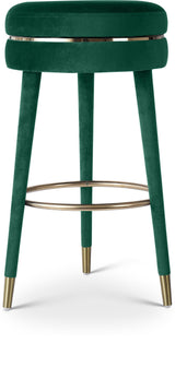 Coral Green Velvet Swivel Bar Stool - Ella Furniture