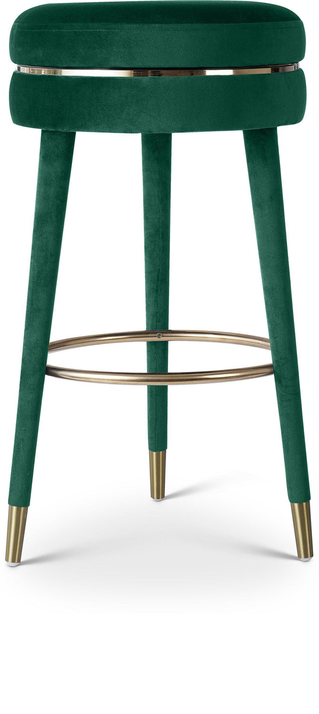 Coral Green Velvet Swivel Bar Stool - Ella Furniture