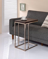 Pedro Expandable Top Accent Table Chestnut And Chrome - Ella Furniture