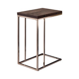 Pedro Expandable Top Accent Table Chestnut And Chrome - Ella Furniture