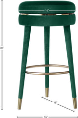 Coral Green Velvet Swivel Bar Stool - Ella Furniture
