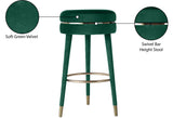 Coral Green Velvet Swivel Bar Stool - Ella Furniture
