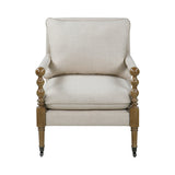 Monaghan Upholstered Accent Chair With Casters Beige - Ella Furniture
