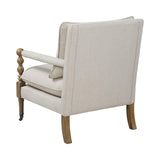 Monaghan Upholstered Accent Chair With Casters Beige - Ella Furniture