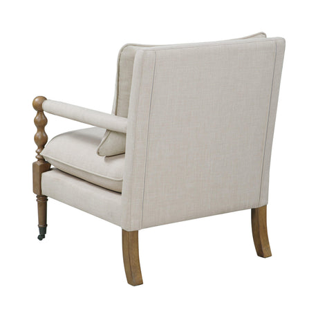 Monaghan Upholstered Accent Chair With Casters Beige - Ella Furniture