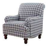 Glenn Recessed Arms Accent Chair Blue - Ella Furniture