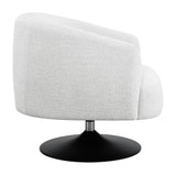 Dave Upholstered Swivel Accent Chair Beige And Matte Black - Ella Furniture