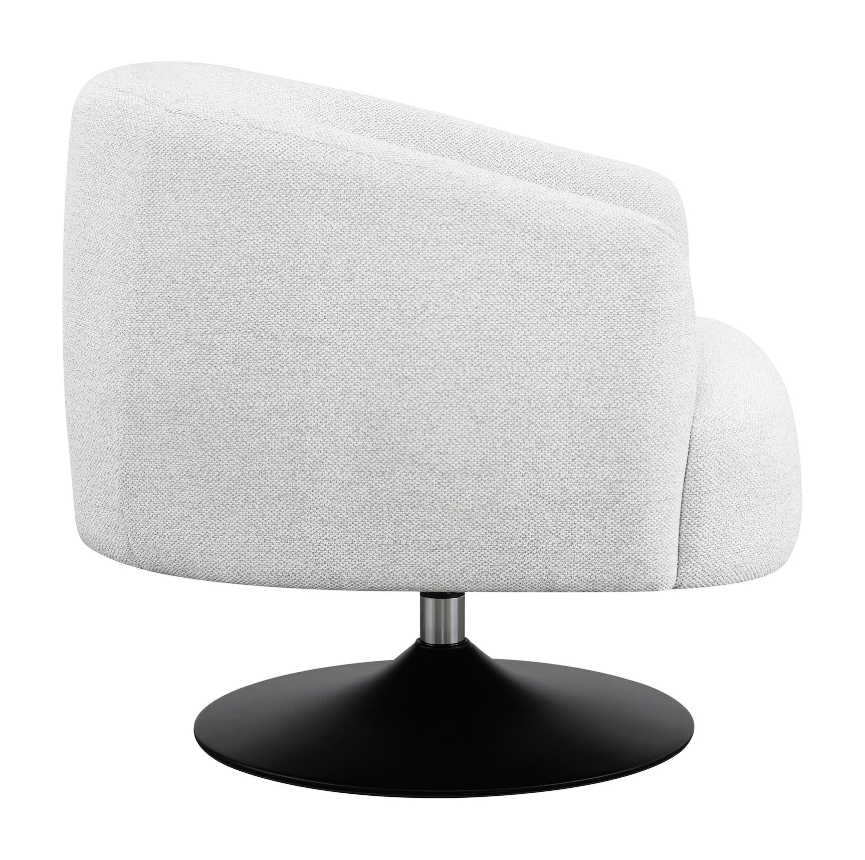 Dave Upholstered Swivel Accent Chair Beige And Matte Black - Ella Furniture