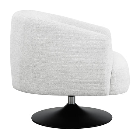 Dave Upholstered Swivel Accent Chair Beige And Matte Black - Ella Furniture