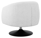Dave Upholstered Swivel Accent Chair Beige And Matte Black - Ella Furniture