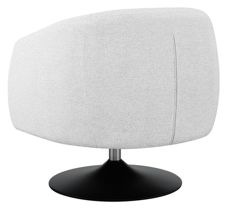 Dave Upholstered Swivel Accent Chair Beige And Matte Black - Ella Furniture