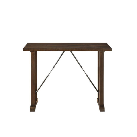 Bracknell Brown Cherry Rustic Modern Casual Industrial Solid Wood Counter Height Dining Room Set - Ella Furniture