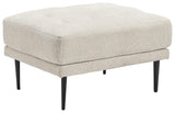 Caladeron Sandstone Chenille Ottoman - Ella Furniture