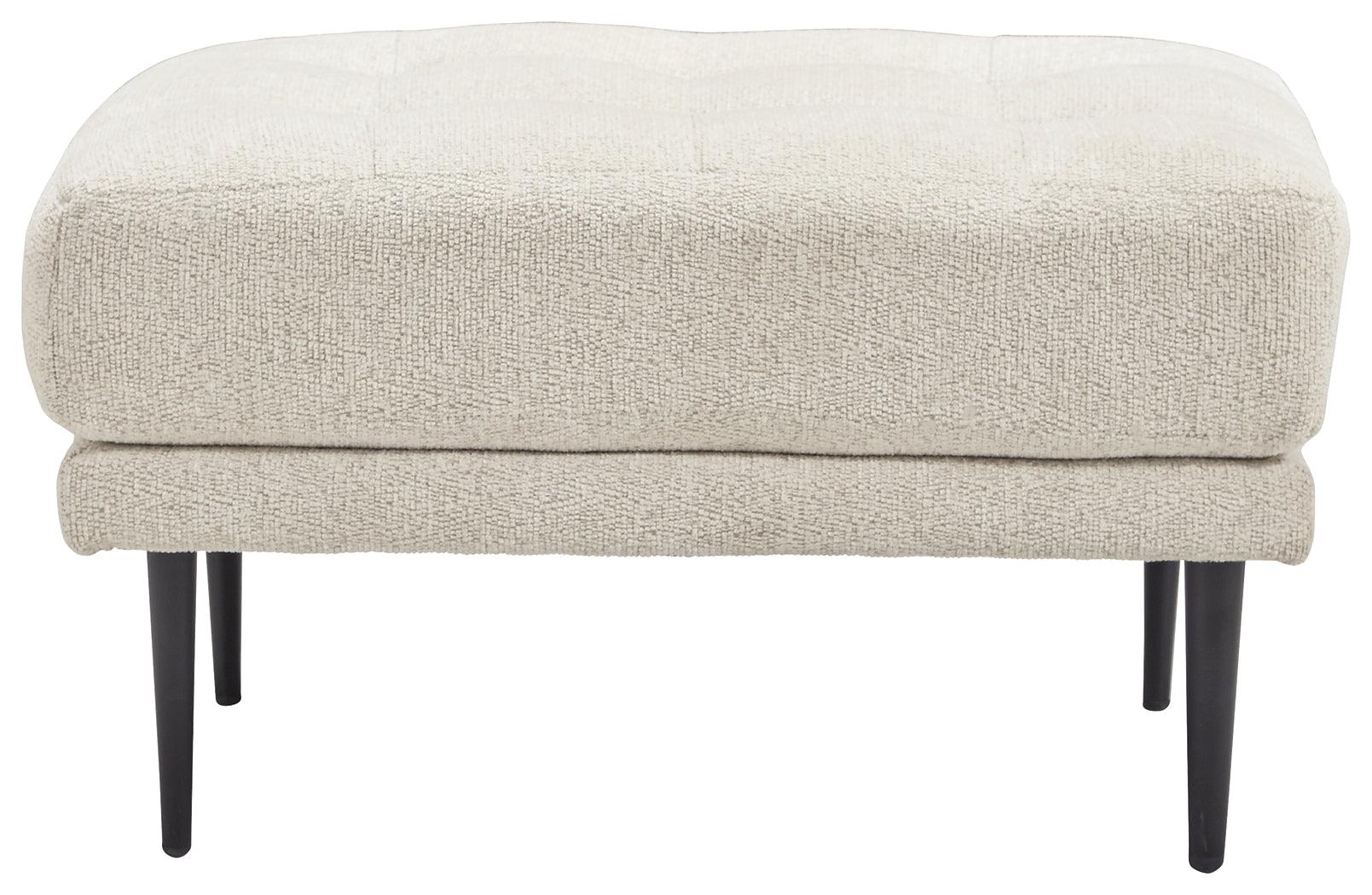 Caladeron Sandstone Chenille Ottoman - Ella Furniture