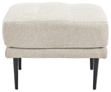 Caladeron Sandstone Chenille Ottoman - Ella Furniture