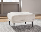 Caladeron Sandstone Chenille Ottoman - Ella Furniture