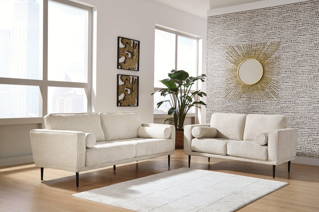 Caladeron Sandstone Sofa And Loveseat - Ella Furniture