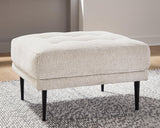 Caladeron Sandstone Chenille Ottoman - Ella Furniture