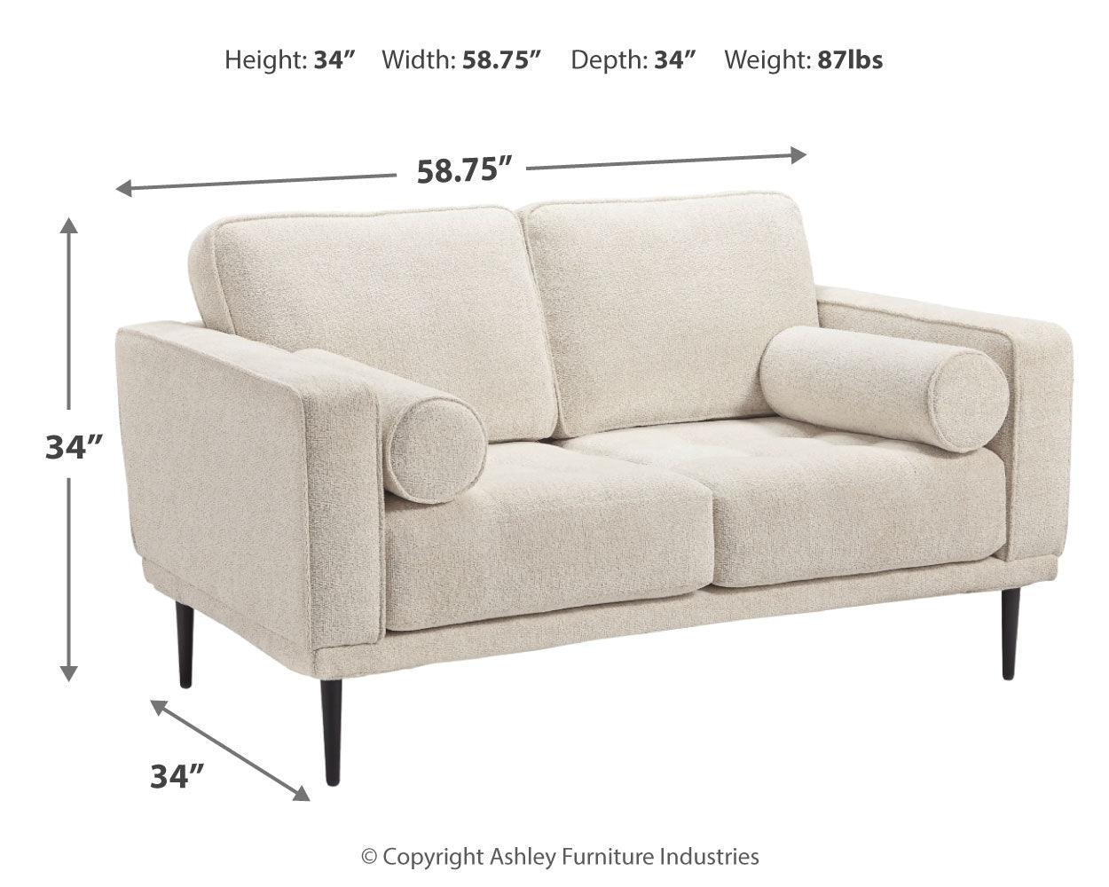 Caladeron Sandstone Sofa And Loveseat - Ella Furniture